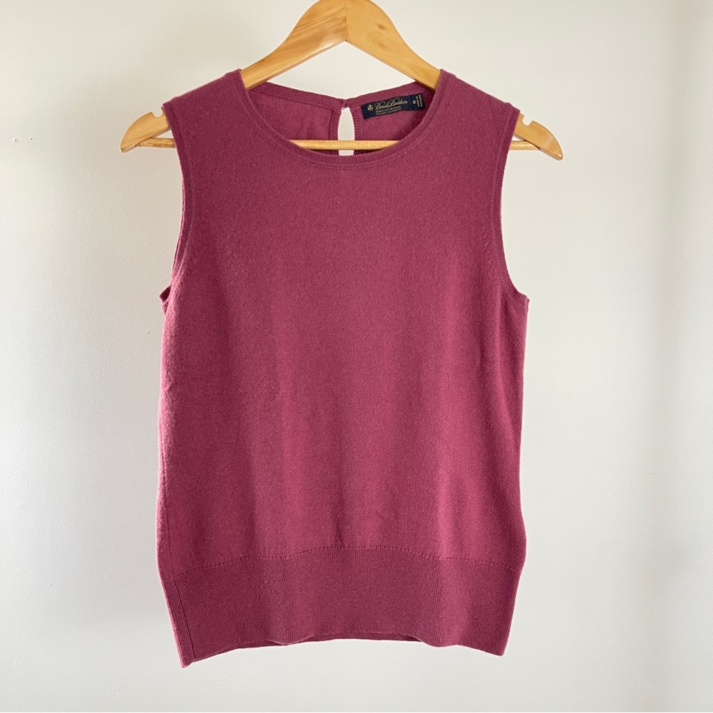 Brooks Brothers Sleeveless Knit Top in Berry